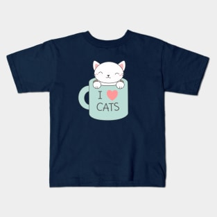 Cute and kawaii l love cats Kids T-Shirt